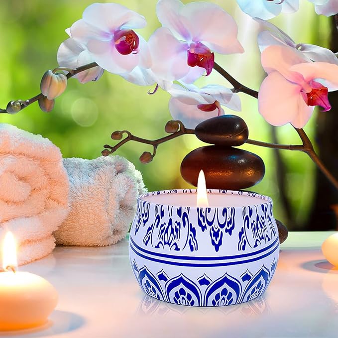 Outdoor Citronella Candles,4x4.4oz Natural Soy Wax Portable Travel Tin Candles