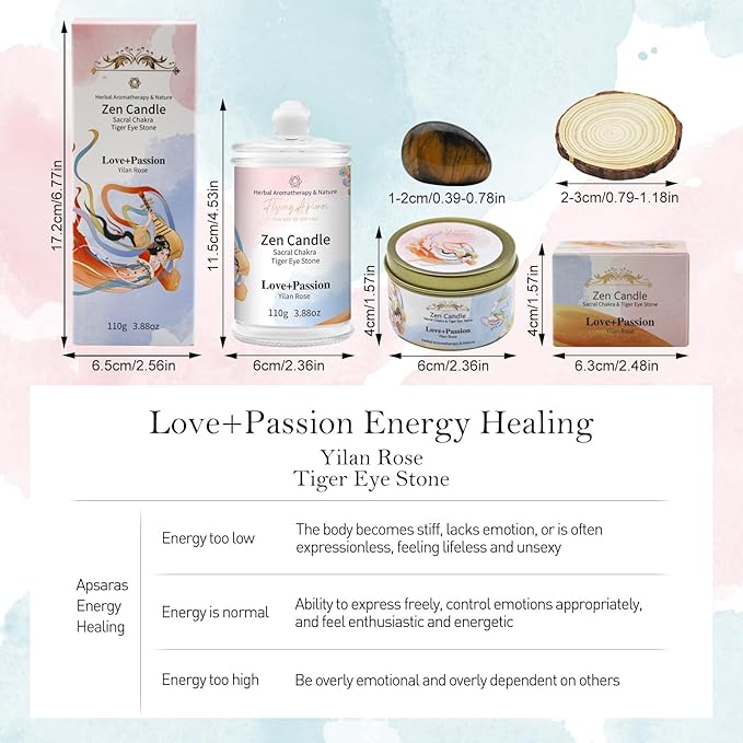 APSARAS Love+Passion Scented Candles, Yilan Rose Aromatherapy Spring Candle Sets for Women Gift for Bathroom, Candles for Home Scented,Burn Time