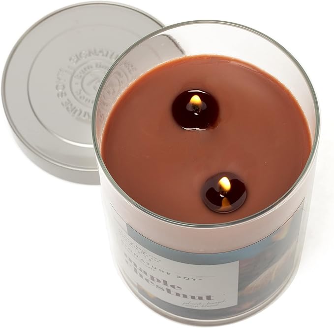 Lidded Maple Chestnut Scented Candle, Extra Large Jar