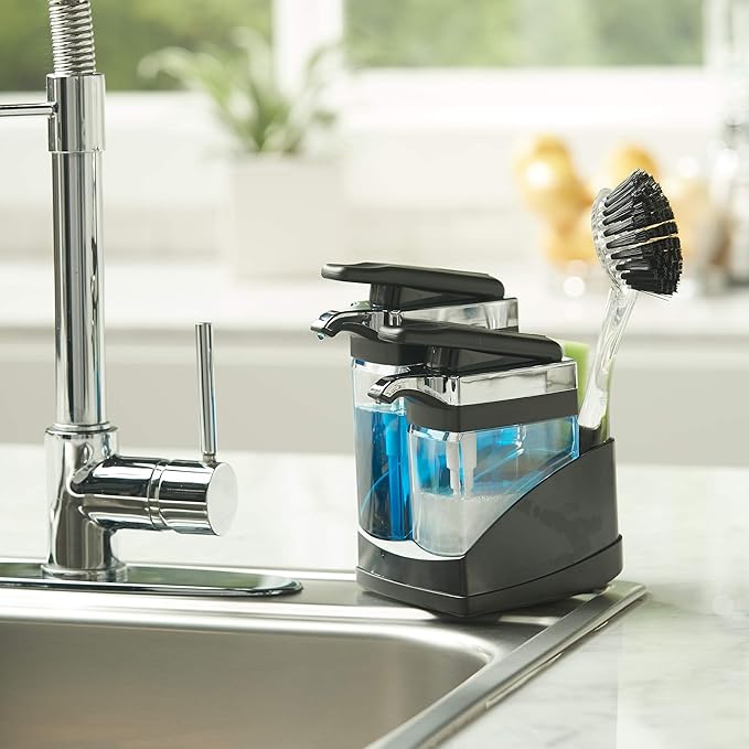 Casabella Sink Sider Duo with Sponge - (Black & Chrome Plating)