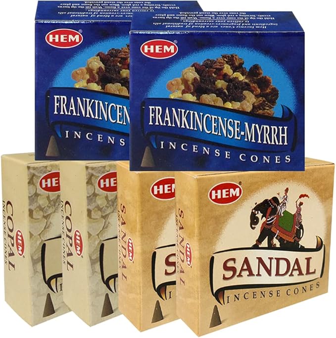 Sandalo Copal Incense Cones & Holder Bundle Variety Pack from Hem Trumiri Insense Inscents Insencents Insence