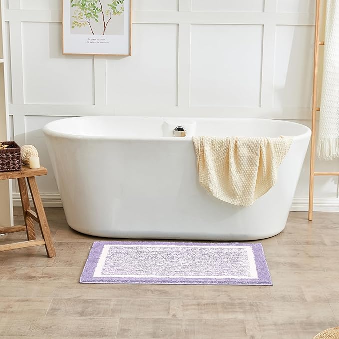 CozeCube Bath mats for Bathroom Non Slip, Purple Bath Rug, Fluffy Bath Rugs for Bathroom Washable, Extra Soft and Absorbent Microfiber Bath mat for Shower Sink, 32" x 20"