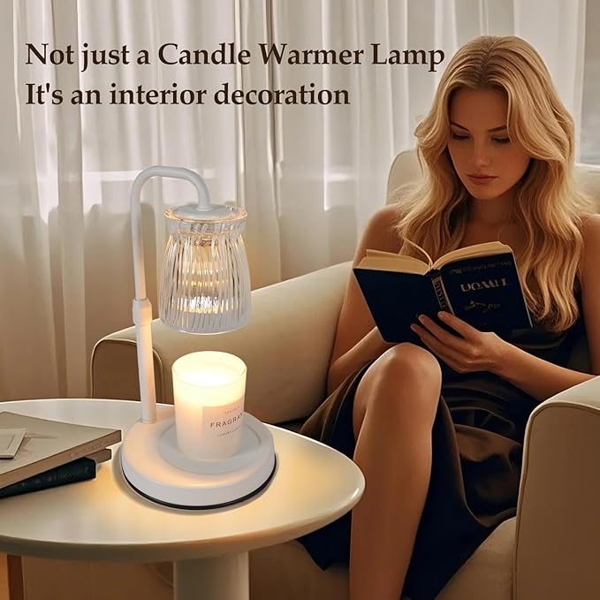 Shering Candle Warmer Lamp with Timer Dimmable, Wax Warmer Lamp with Gift Box, Graduation Gifts for Her, Birthday Gifts for Women, House Warming Gift, Wax Melt Warmer with 2 Bulbs for Jar Candles