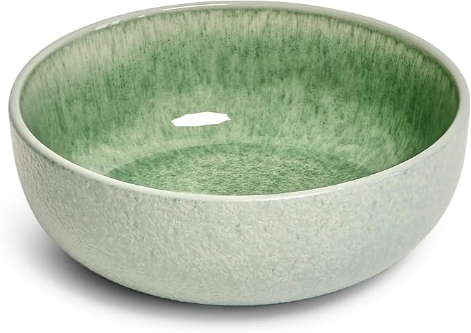 Sango Asher 12-Piece Stoneware Dinnerware Set – Service for 4, Modern Green with Reactive Glaze, Perfect for Everyday Dining & Entertainment, Microwave & Dishwasher Safe