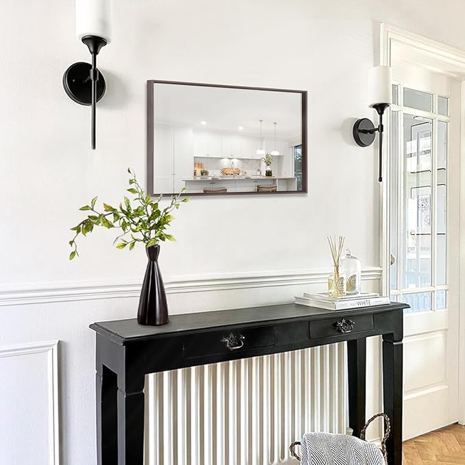 AAZZKANG Bathroom Mirror Rectangular Metal Framed Vanity Mirrors for Bedroom Bathroom Living Room Home Decor 20"x16"