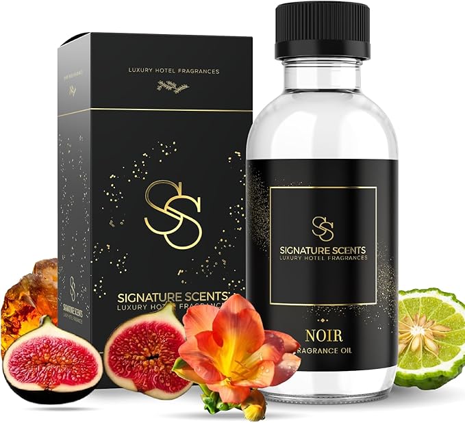 Luxury Hotel Diffuser Oil for Hotels and Homes - Aromatherapy Oils for use with an Essential Oil Diffuser at Home - Fragrance-Scent Diffuser Oil Blend (Noir) 4.05fl oz (120ml)