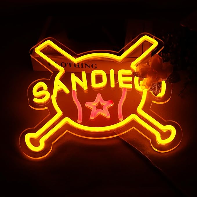Balanar Baseball Neon Sign for Sport Club Wall Decor,Baseball LED Neon Light For Man Cave Or Garage Decoration, Neon Sign For Bar, Dorm Room, Party Decoration,Game Room Decoration (12.2*12.1 inches)