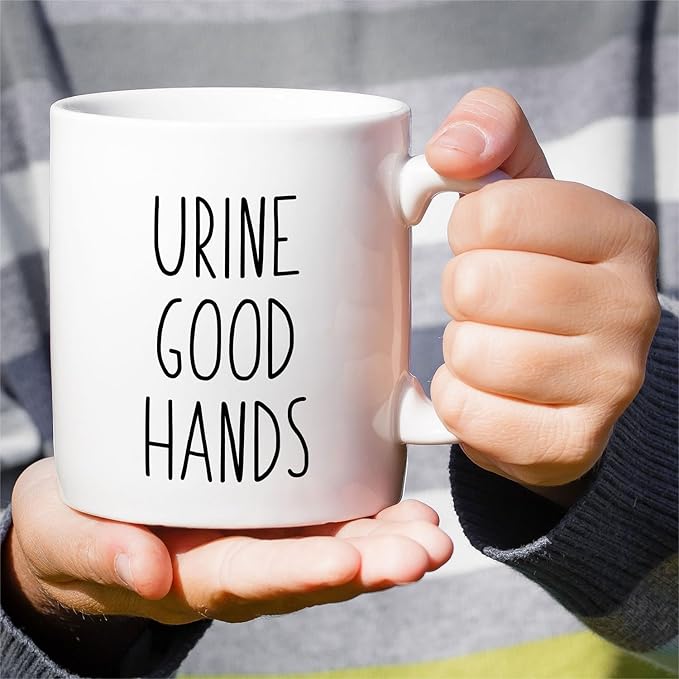Retreez Funny Urologist Mug Gift Urology Doctor Urine Good Hands 11 Oz Ceramic Coffee Mug - Humor Sarcastic Motivational Inspirational graduation birthday gift for medics friend coworker him her dad