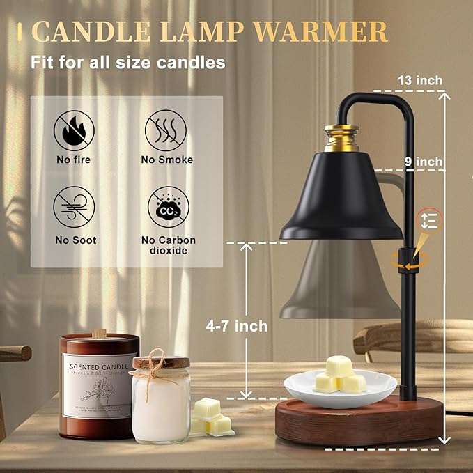 Candle Warmer Lamp with Timer & Dimmer, Electric Candle Lamp Wax Warmer for Jar Candles, Home Decor Gifts for Women, Grandma and Mom