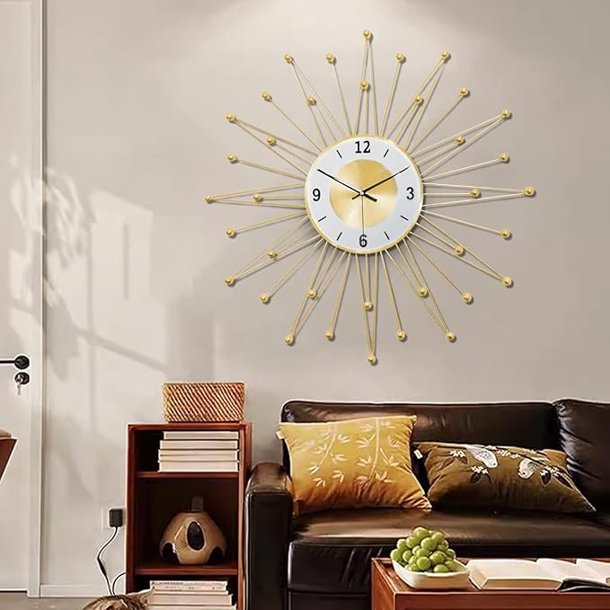 Wall Clock,24inch Decorative Wall Clocks Silent Quality Quartz Battery Operated,Large Wall Clock for Living Room,Kitchen,Home,Bathroom,Bedroom Wall Decor