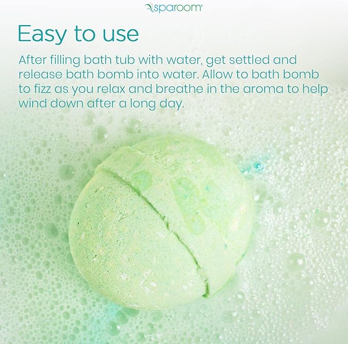 SpaRoom Soothe and Relax Handmade Natural Essential Oil Aromatherapy Bath Bombs, Set of 6, Spa Collection
