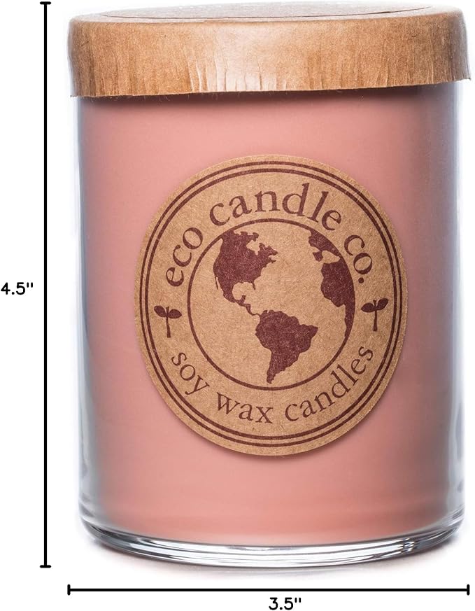 Eco Candle Co. Recycled Candle, Fig & Oak, 18 oz. Double Wick - Scents of Figs, Cranberries, Leather, & Musk - 100% Soy Wax, No Lead, Kraft Paper Label & Lid, Hand Poured, Midwest Grown Soybeans