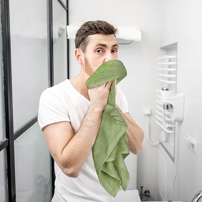 Utopia Towels 4 Piece Premium Hand Towels Set, 16 by 28 inches, 100% Ring Spun Cotton, Lightweight and Highly Absorbent Towels for Bathroom, Travel, Camp, Hotel, and Spa, Sage Green