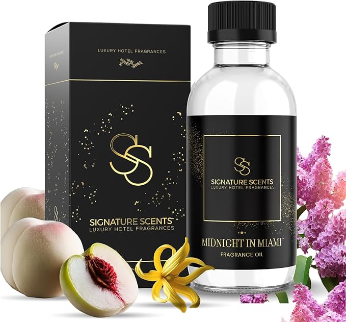 Luxury Hotel Diffuser Oil for Hotels and Homes - Aromatherapy Oils for use with an Essential Oil Diffuser at Home - Fragrance-Scent Diffuser Oil Blend (Midnight in Miami) 4.05fl oz (120ml)