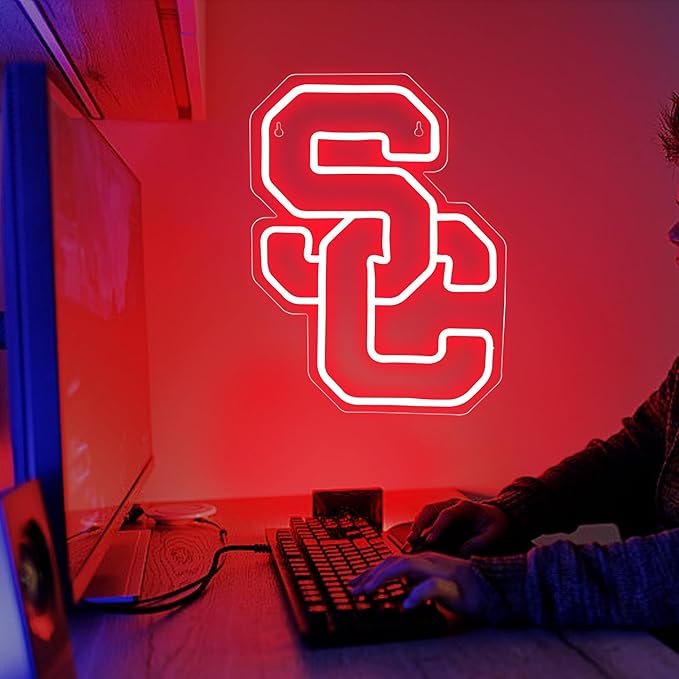 University Neon Signs,College Neon LED Sign,University Football Team Logo Neon,City Name Signs for Man Cave,Room,Dorm Decor for College Students,Signs for Men,Size 13.77 * 10.23in(XD114)