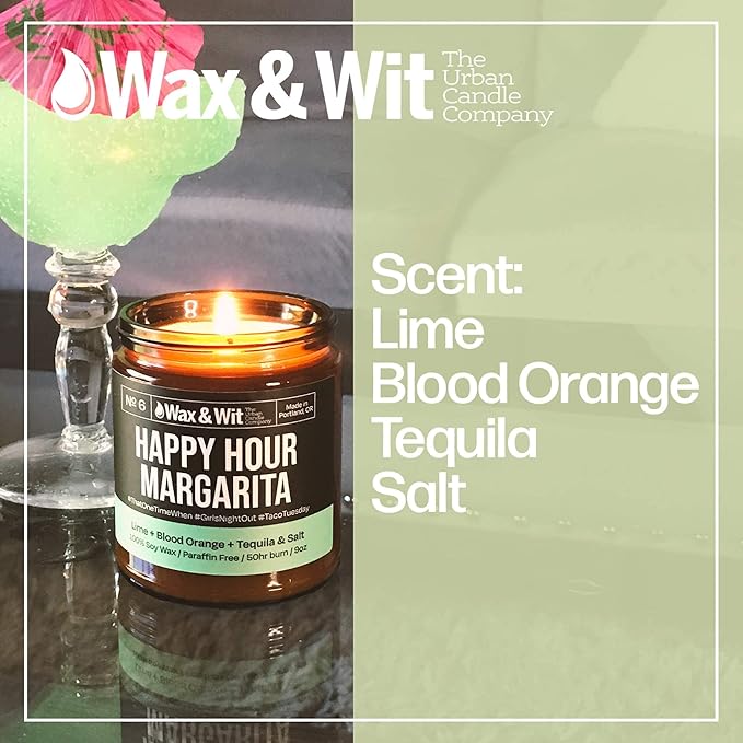 Wax & Wit Funny Soy Candle Gift for Women - Humorous, Aromatherapy Soy Wax Candle, Ideal for Housewarming, Coworker, Birthday – Lime, Blood Orange - 9oz