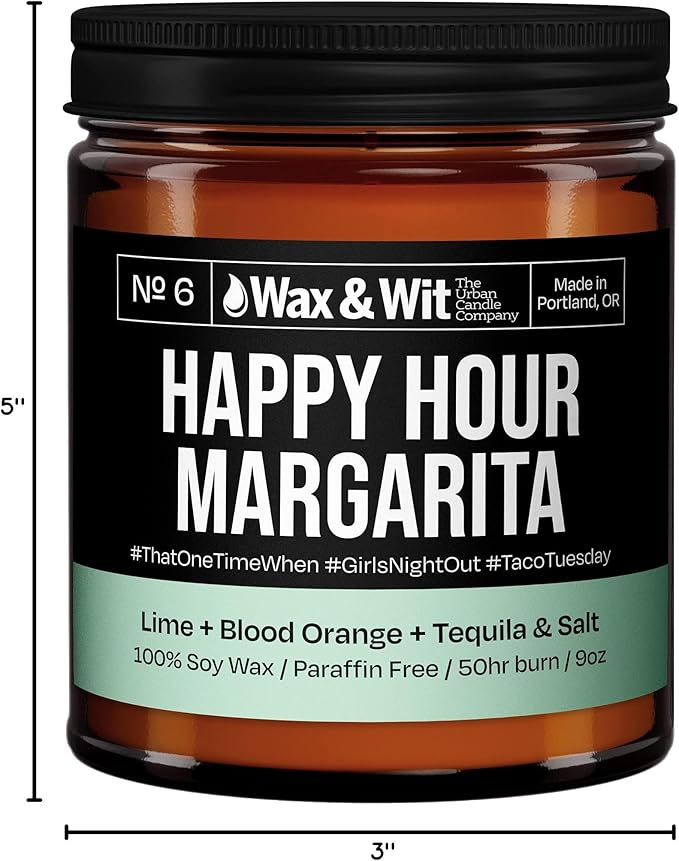 Wax & Wit Funny Soy Candle Gift for Women - Humorous, Aromatherapy Soy Wax Candle, Ideal for Housewarming, Coworker, Birthday – Lime, Blood Orange - 9oz
