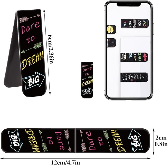 48 Pcs Magnetic Bookmarks, 24 Styles Inspirational Magnet Book Markers Motivational Encouraging Magnetic Page Clip for Women Student School Reading Gifts