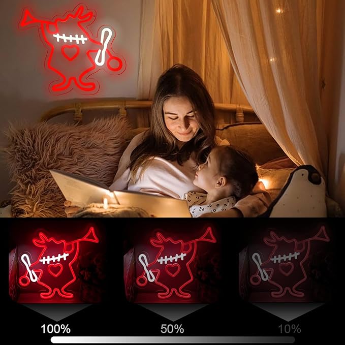 Tiabuy Alice in Wonderland Rabbit Neon Signs for Wall Art Decor, Dimmable White Rabbit LED Lights for Bedroom Man Cave Birthday Party Decoration,Halloween, Christmas, Easter Gifts