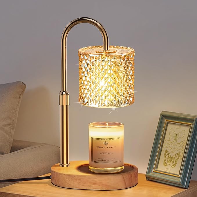 Candle Warmer Lamp with Timer Dimmer Adjustable Height for New Home Decor,Birthday Gifts for Women,Candle Warmer with 2 Bulbs for Women Mom Christmas Mother's Day Gfit