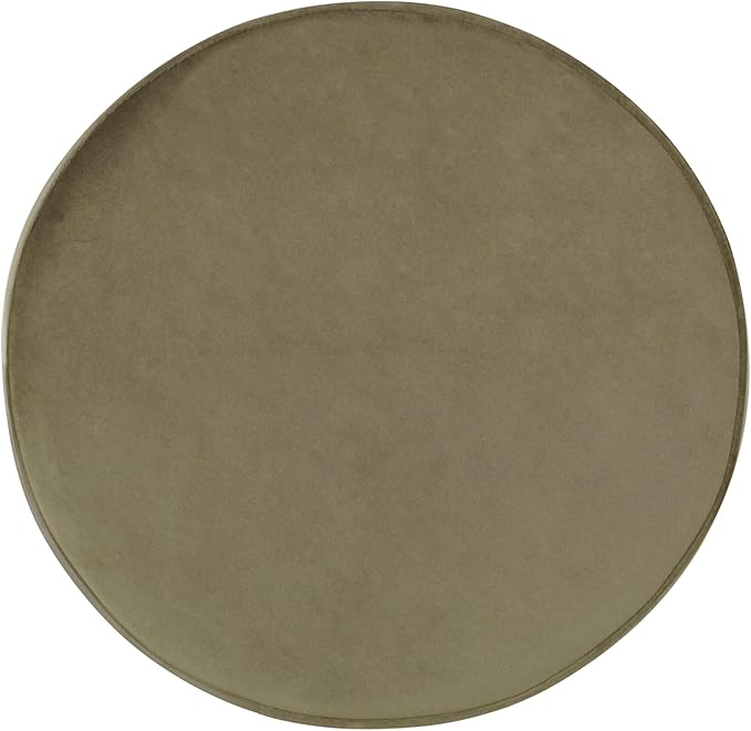 HomePop Home Decor | Upholstered Round Storage Ottoman | Ottoman with Storage for Living Room & Bedroom, Light Sage Green Velvet Large