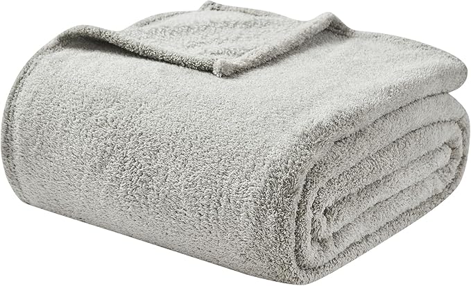 EMME Fluffy Soft Blanket Twin Size - 60"*80" Grey Soft Fluffy Warm Throw Blankets for Couch, Sofa, Chair, Bed, Camping, Picnic, Travel Lightweight Bed Blanket