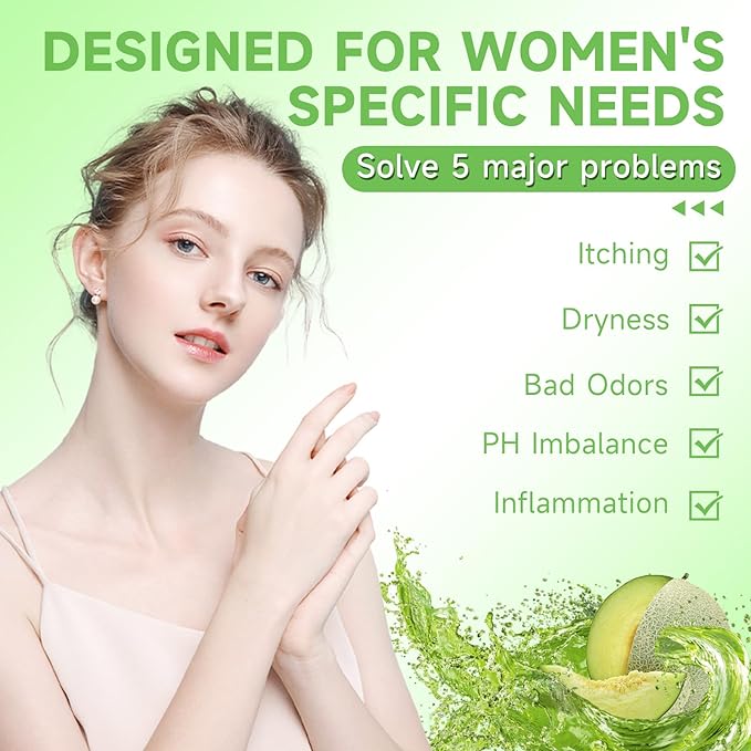 3 PCS Yoni Soap Bars for Women pH Balance, Natural Yoni Bar Soap Yoni Wash for Vaginal Moisturizing Eliminates Odor Body Wash Soap with Bubble Foam Net, Handmade Honeydew Melon Yoni Soap