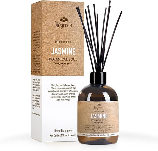 | Reed Diffuser | Jasmine | Botanical Soul | Bathroom Decor | Air freshener | 8.45 Ounce |