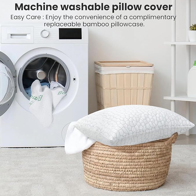 Memory Foam Pillows for Sleeping High Cooling Pillows Best Pillows for Sleeping Support Adjustable Bed Pillow Queen Pillows with 2 Extra Fill