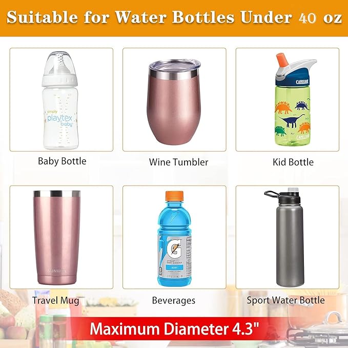 Water Bottle Organizer For Cabinet, Adjustable Tumbler Storage, Expandable Water Bottle Holder For Kitchen Organization, 2 Tier Cup Organizer For Sports Flask Insulated Travel Mug Fridge, White
