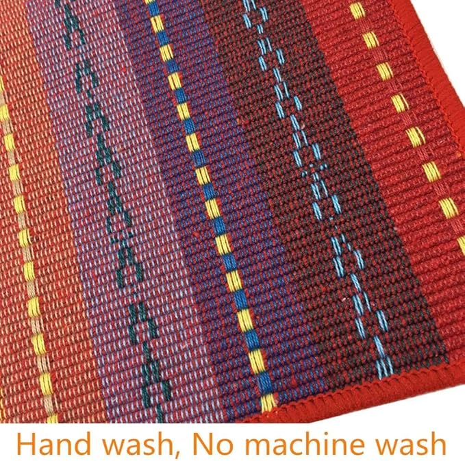 WAZAIGUR Hand Woven with 100% Cotton Placemats Colorful Placemats Braided Ribbed Durable Heat-Insulation Table Mats Set of 8,Rainbow