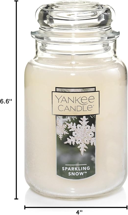 Yankee Candle Sparkling Snow Scented, Classic 22oz Large Jar Single Wick Candle, Over 110 Hours of Burn Time | Holiday Gifts for All