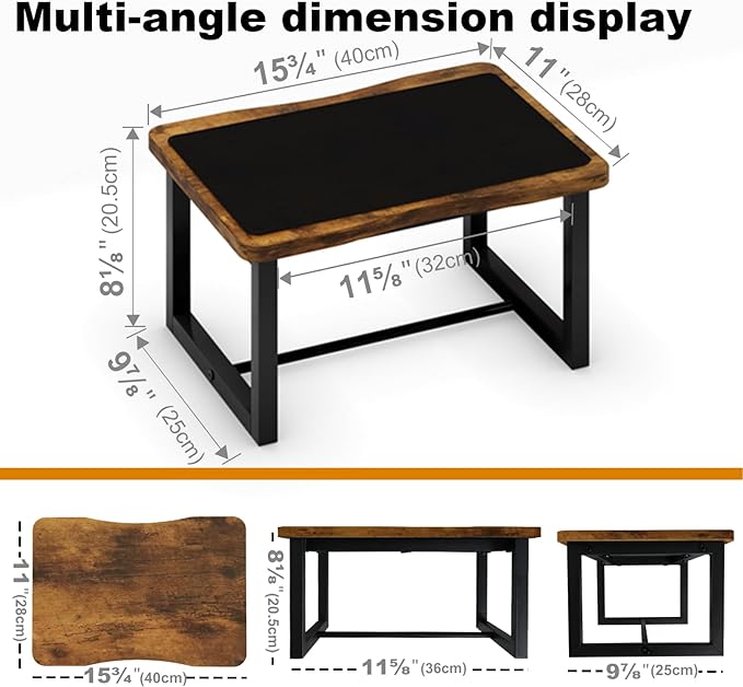 Wooden Step Stool,Bed Steping Stool with Non-Slip mat for Kids&Adult,Wood One Step Stool for Kitchen, Bedroom, Living Room, Bathroom Hold up to 500lbs