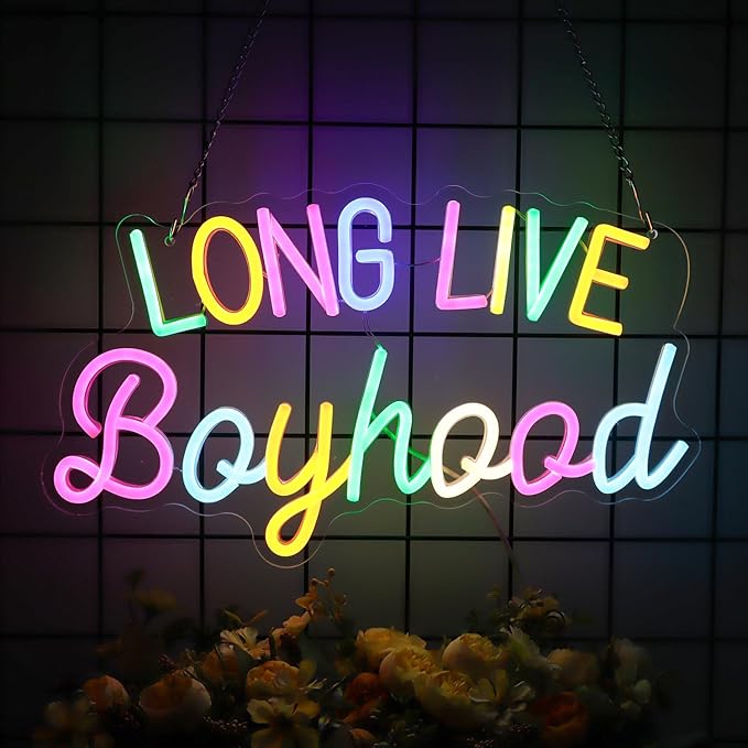 Long Live Boyhood Led Neon Light for Boys Room Playroom Bedroom Birthday party Wall Decoration