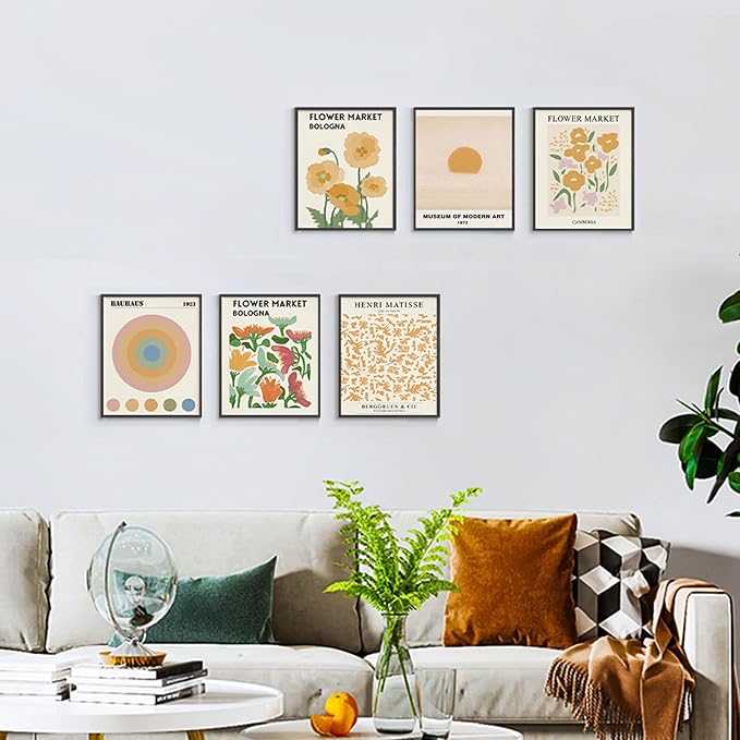 InSimSea Wall Art Prints Poster Flower Market Wall Art Posters for Living Room - 11x14in Abstract Floral Pictures Bedroom Decor, Flower Artwork for Room Aesthetic (UNFRAMED)