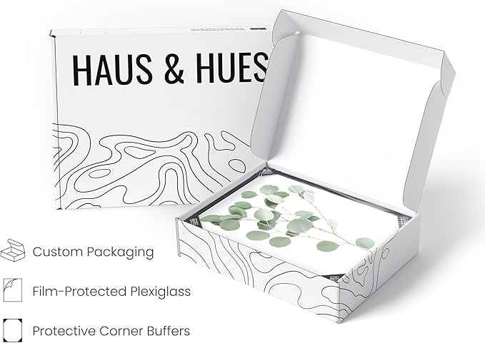 HAUS AND HUES Botanical Prints - Set of 4 Plant Pictures Wall Art - Eucalyptus Wall Decor - Black Aluminum Frame, 11x14