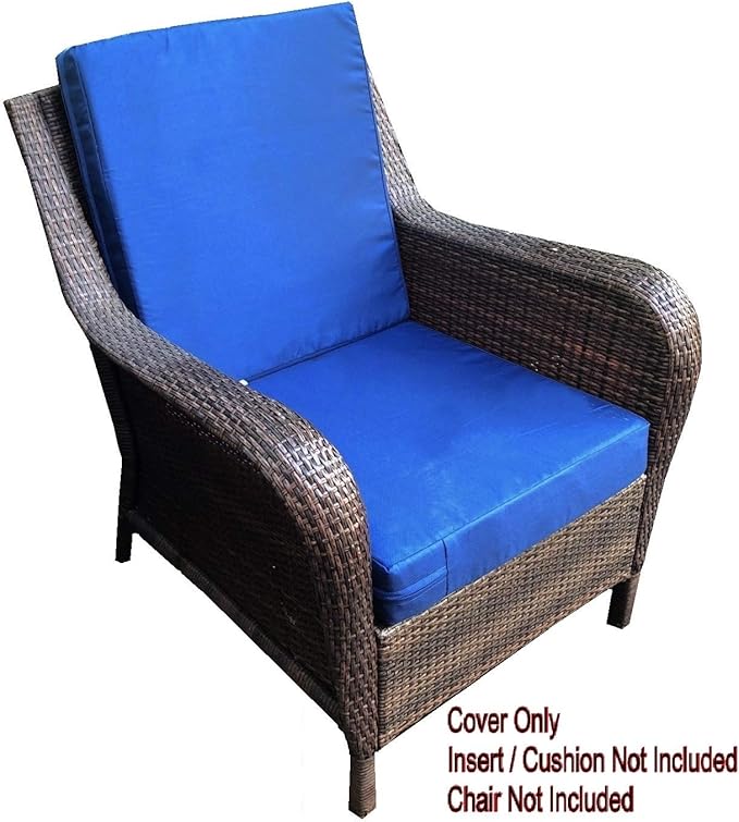 2 Pack 23X23X5 Inch Outdoor Water-Resistant Cushion Pillow Replacement Covers Only with Zipper for Patio Furniture, Sofa, Loveseat, Deep Seat Chair in Navy Color