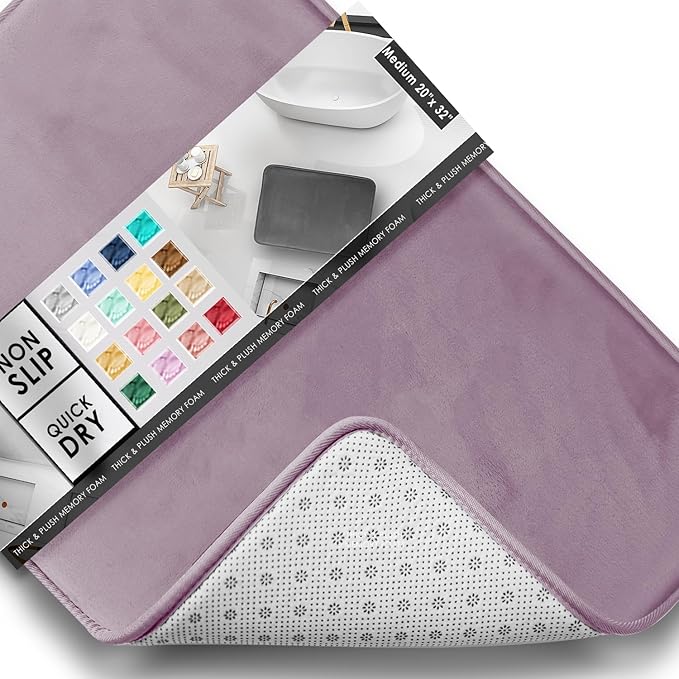 Clara Clark Bathroom Rugs, Velvet Memory Foam Bath Mat, Non-Slip Bath Rugs, Machine Wash, Dries Quickly, Ultra Soft Plush Bath Mats for Bathroom,