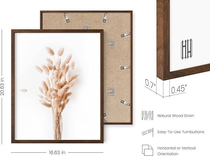 HAUS AND HUES Brown Plant Set of 4-16x20 Framed Walnut
