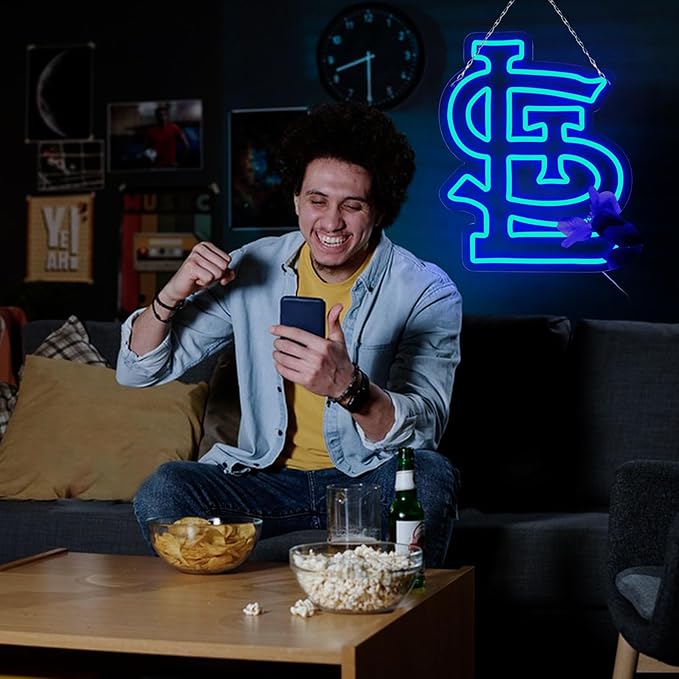Balanar Baseball Neon Signs For Garage or Man Cave Decor, Men's Gifts With Baseball Team Logo,Led Neon For Fans, Bars, Dorms, Office Wall Art And Game Room Decoration15.7 * 12.2Inch