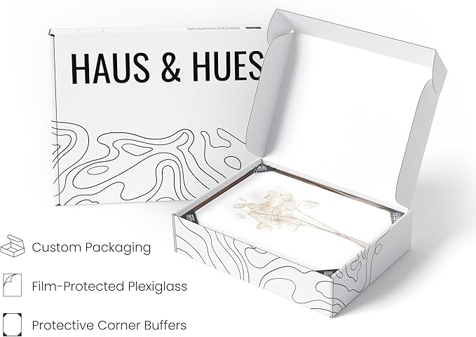 HAUS AND HUES Brown Plant Set of 4-16x20 Framed Walnut