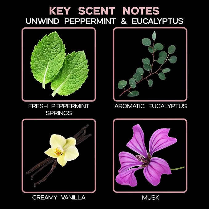 LOVSPA Unwind Peppermint & Eucalyptus Reed Diffuser Set - Stress Relief Aromatherapy Scented Sticks - Fresh Peppermint, Aromatic Eucalyptus & Vanilla, Aromatherapy for Your Home