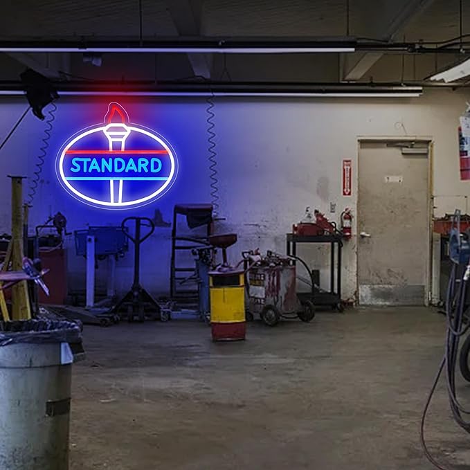 Standard Neon Sign for Wall Decor Garage Led Neon Light for Man Cave Led Neon Light Sign Neon Sign for Auto Room Repair Shop 5V USB Powered,Size13.7 * 12.2inch(ZYLD083)