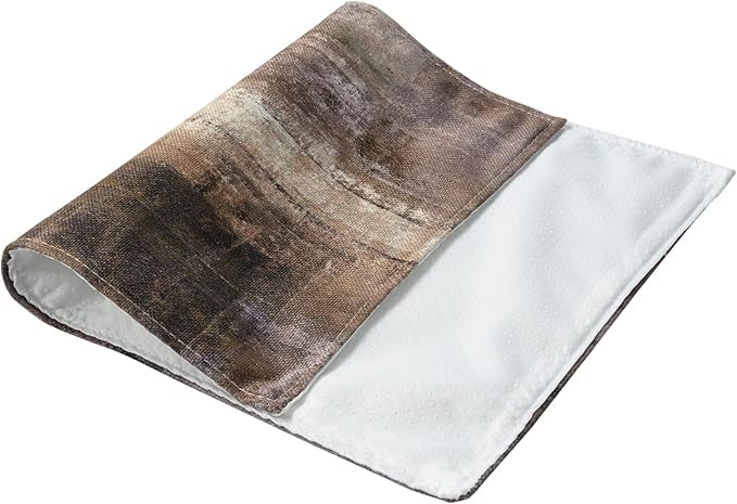 Brown and Grey Placemats, Modern Abstract Art Placemats Set of 4, Heat Resistant Non-Slip Artwork Dining Placemats, Washable Place Mats for Home Kitchen (Brown and Grey, 18"X12")