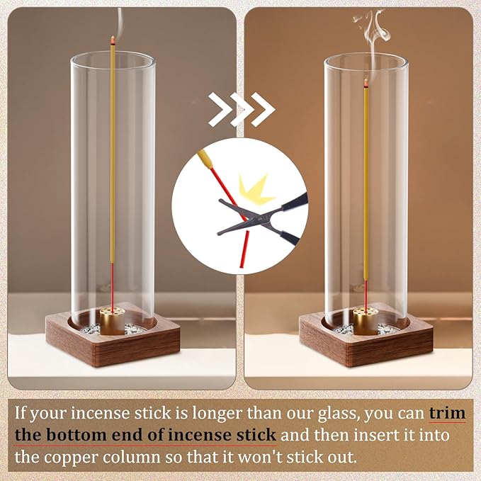 1 Pack Incense Holder for Sticks, Insence-Stick Holder Ash Catcher with Removable Glass, Anti-Ash Flying Mess-Free Incense Burner Holder, Perfect for Meditation Yoga Relaxation, Home Decor