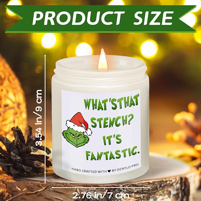 Sweet Scented Soy Candles - Christmas Green Elf Jar Aromatherapy Candles for Home, New Year & Winter