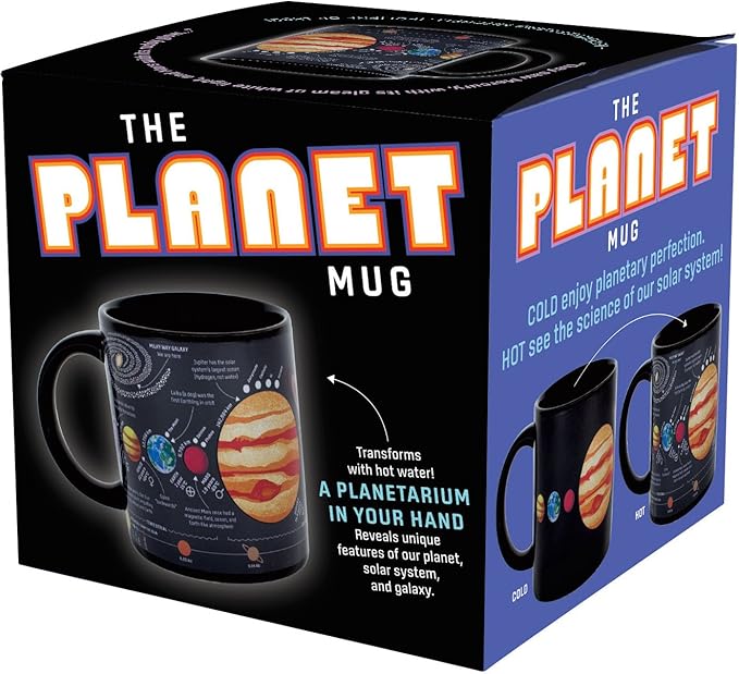 The Unemployed Philosophers Guild Heat Transforming Color Changing Planet Mug - Hot Coffee Reveals the Solar System, Comes in a Fun Box, 12oz
