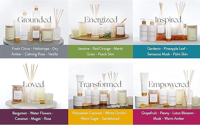 Lifetherapy Grounded Large Soy Candle - Inspiring Scent, Natural Soy Wax, Clean 75 Hour Burn, Long Lasting Aroma, 10 Ounce