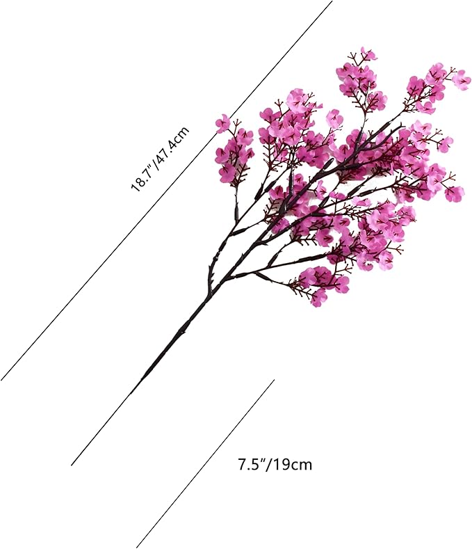 Mandy's Lavender Artificial Baby’s Breath Flowers 6 Bundles Silk Gypsophila with Bendable Stems for Fall Centerpiece Wedding Decor and Table Arrangements