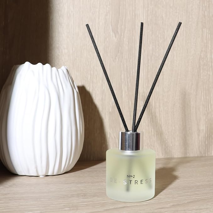 3 Pack Fragrance Reed Diffuser, 50 ML Gardenia Jasmine White Tea Freesia Aromatherapy Scent Diffuser Set with 12 Black Fiber Sticks,Air Freshener for Bedroom Bathroom Office